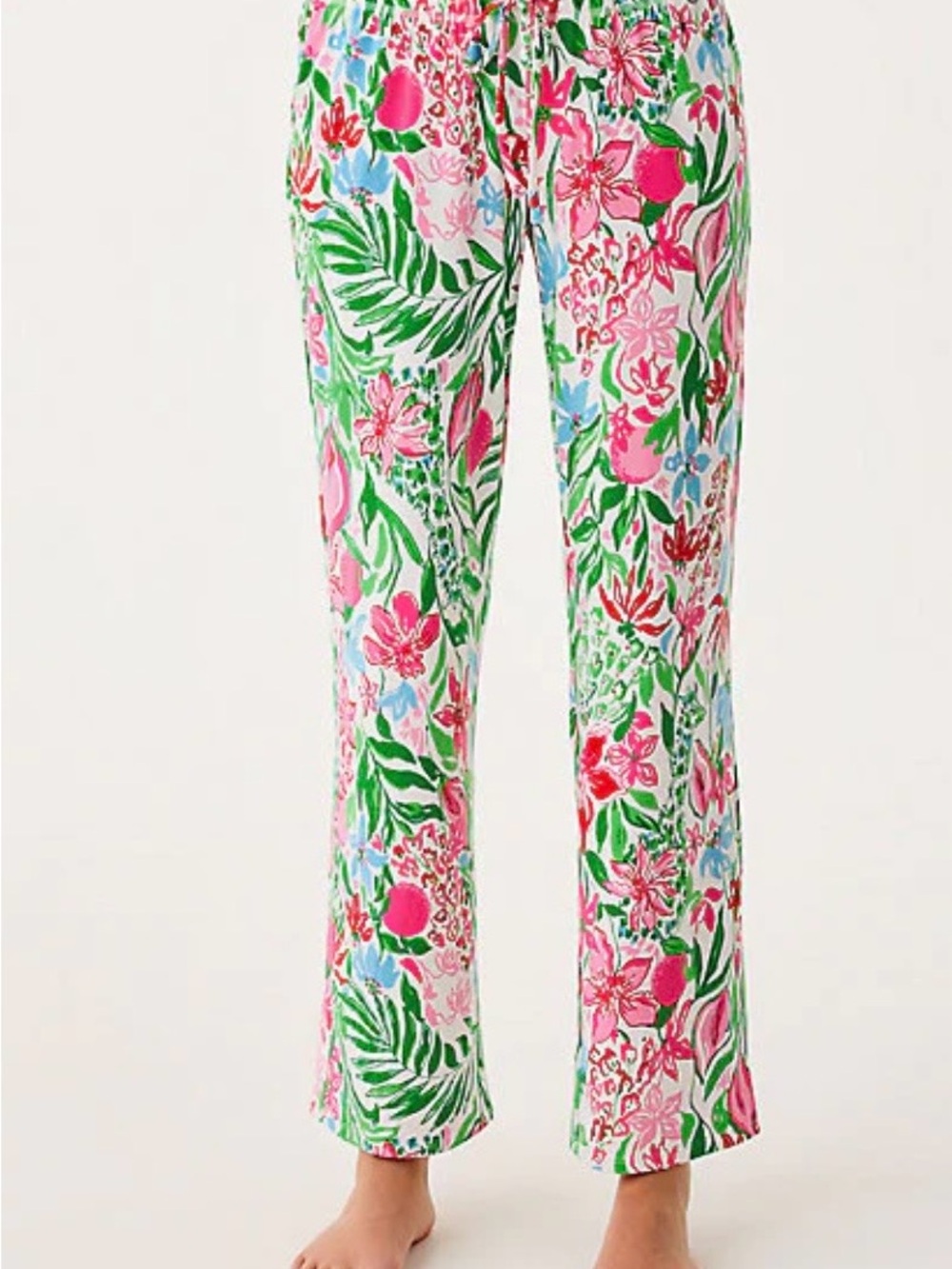Lilly Pulitzer Pink & Green Glowing Gardens pajama set - Picture 2 of 3
